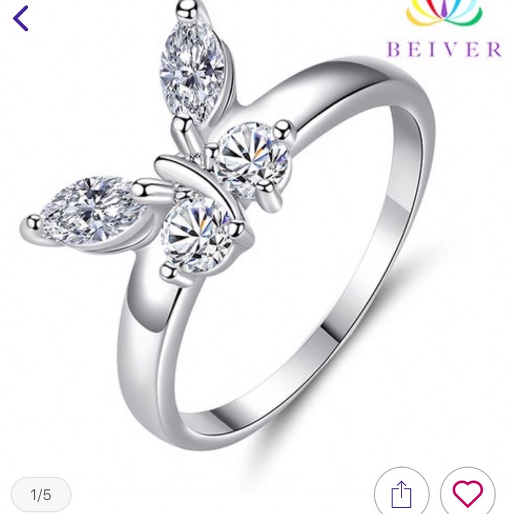 New Sterling silver butterfly ring